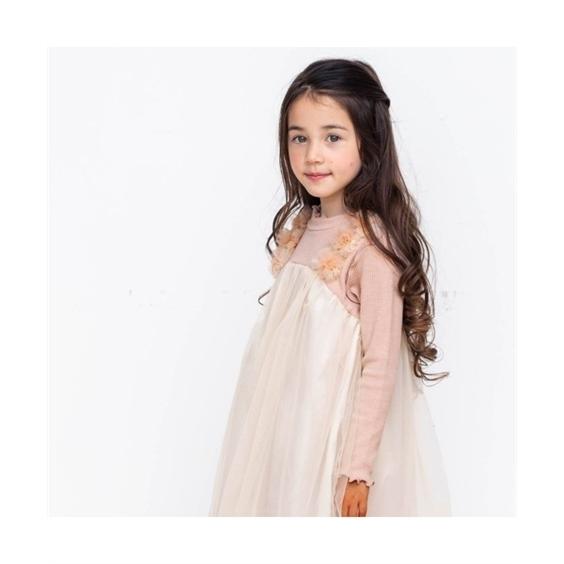 ワンピース キッズ 女の子 Apres Les Cours アプレレクール 肩モチーフ チュール ドッキング 身長80 140cm ニッセン Nissen ニッセン Paypayモール店 通販 Paypayモール
