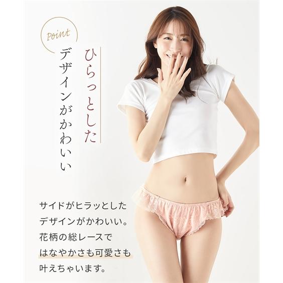 ショーツ ショーツ レディース 総レース ふんどしショーツ まるでNOパン 2枚組 ニッセン nissen | ニッセン | 18