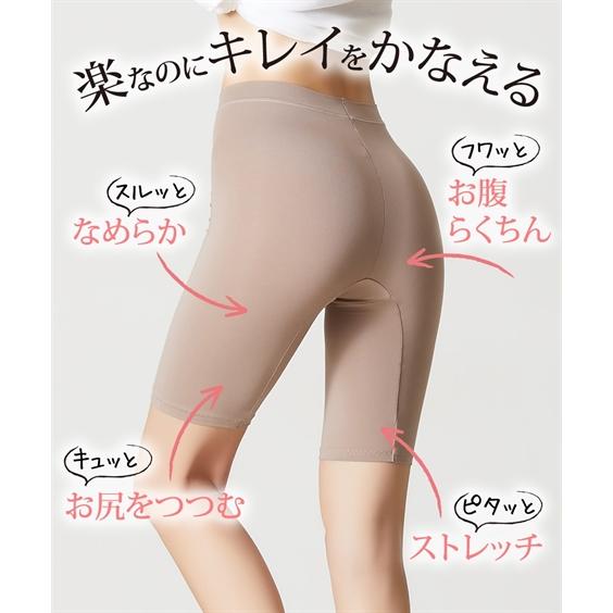 ショーツ 大きいサイズ レディース おしりにハリパン ストレッチ お腹脚口 らくちん 深ばき 3分丈 2枚組 4L/5L/6L ニッセン nissen | ニッセン | 05