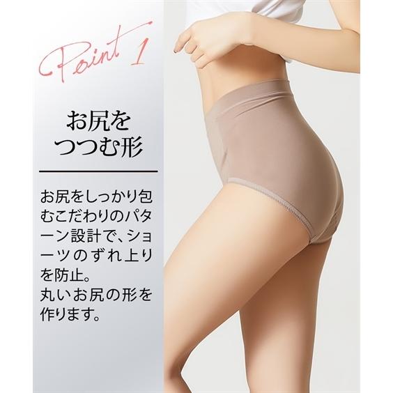 ショーツ サニタリー 大きいサイズ レディース おしりにハリパン ストレッチ お腹らくちん 深ばき サニタリー 2枚組 羽付ナプキン対応 4L/5L/6L ニッセン nissen | ニッセン | 20