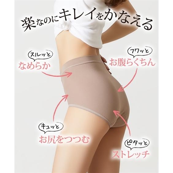 ショーツ サニタリー 大きいサイズ レディース おしりにハリパン ストレッチ お腹らくちん 深ばき サニタリー 2枚組 羽付ナプキン対応 4L/5L/6L ニッセン nissen | ニッセン | 07