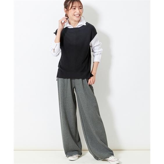 パンツ ワイド L 10l Nissen ガウチョ ニッセン レディース 大きいサイズ 裏毛 予約 ガウチョ