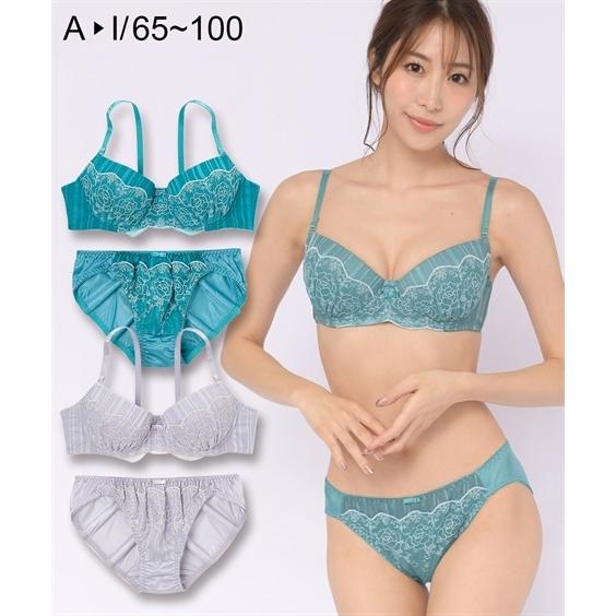 ブラジャー ショーツ セット 大きいサイズ レディース 小花柄 刺しゅう
