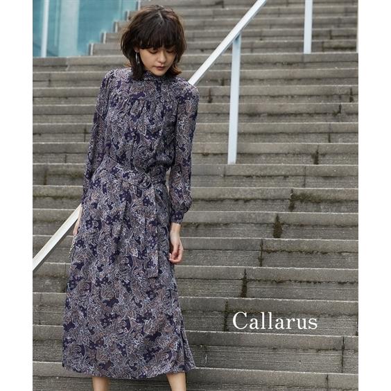 安い ドレス ワンピース レディース Callarus Cut Jacquard Paisely Gather Neck Onepiece Dress M L ニッセン Nissen 最安 Cepici Gouv Ci