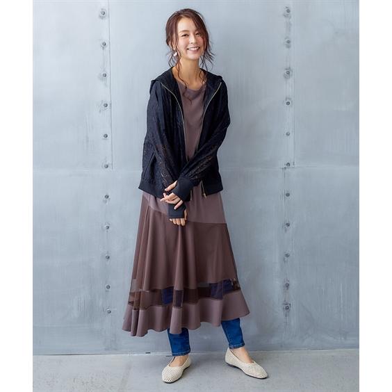 ニッセン（nissen） パーカー レディース Hana服 指穴付 レース M/L/LL
