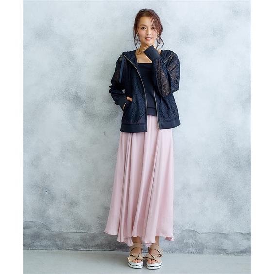 ニッセン（nissen） パーカー レディース Hana服 指穴付 レース M/L/LL