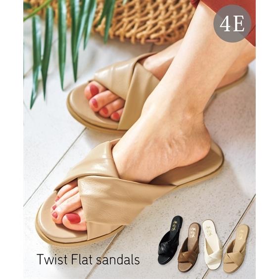 サンダル 大きいサイズ レディース ゆったり幅広 やわらか ツイスト フラット 低反発中敷 ワイズ4e ニッセン Nissen Zzy4321b1047 ニッセン Yahoo 店 通販 Yahoo ショッピング