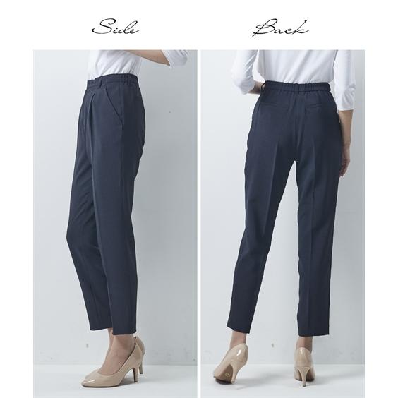 スーツ パンツ レディース うすカル タテヨコ ストレッチ ノーカラー ジャケット ＋テーパード S/M/L ニッセン nissen_17