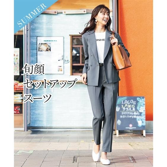 スーツ パンツ 大きいサイズ レディース リネンライク素材 ダブルブレスト ジャケット テーラード テーパード 4l 5l 6l ニッセン Nissen Zzy4321b1760 ニッセン Yahoo 店 通販 Yahoo ショッピング