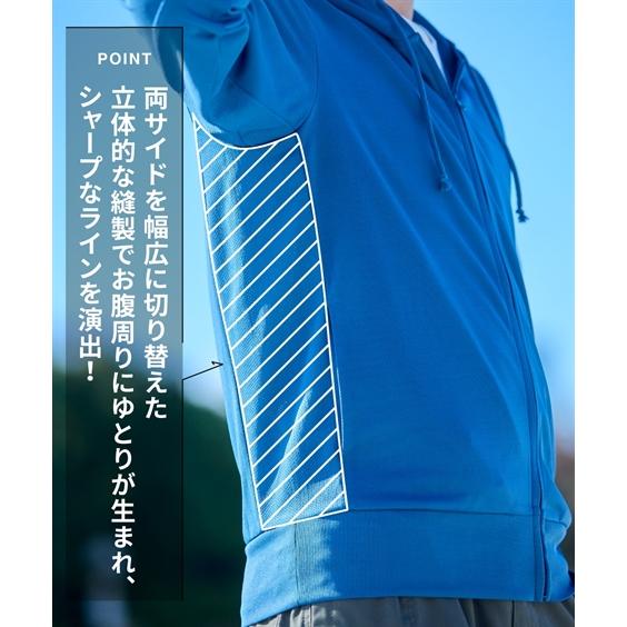 パーカー メンズ 立体設計 スッキリ見え 吸汗速乾 メッシュ フルジップ 消臭テープ付 夏 M/L/LL ニッセン nissen｜nissenzai｜12