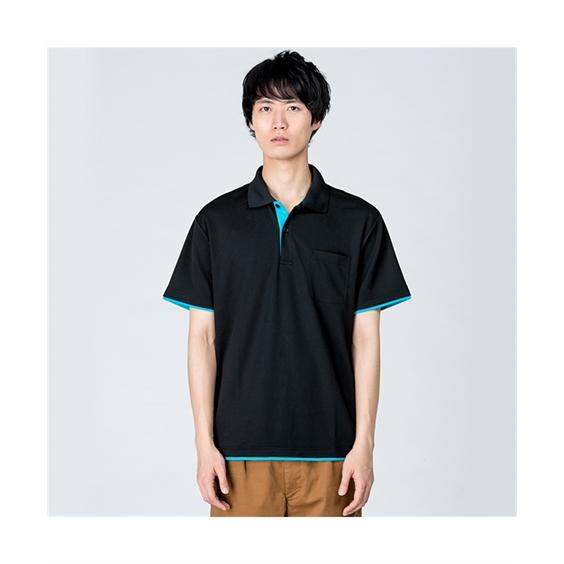 ポロシャツ メンズ 吸汗速乾 UVカット ポケット付き 重ね着風 半袖 夏 S/M/L/LL ニッセン nissen｜nissenzai｜14