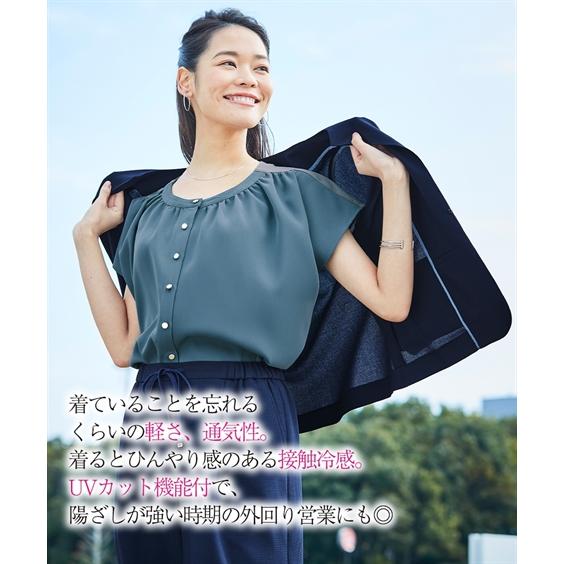 極美品 エニィスィス 2 スラブツイルストレッチ ノーカラー パンツスーツ 紺 極美品 エニィスィス 2 スラブツイルストレッチ ノーカラー パンツ