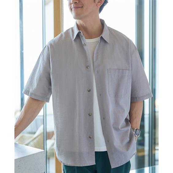 ニッセン（nissen） シャツ カジュアル メンズ オーバーサイズ 麻混 5