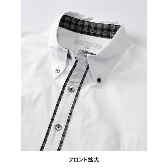 シャツ カジュアル メンズ チェック使い 7分袖 M/L/LL ニッセン nissen｜nissenzai｜07