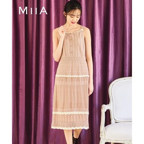 ワンピース ひざ丈 大きいサイズ レディース 綿混 クロシェ編 ニット Miia L 10l ニッセン Nissen Mjcmhs7t5a ファッション Www Surfradio Fr