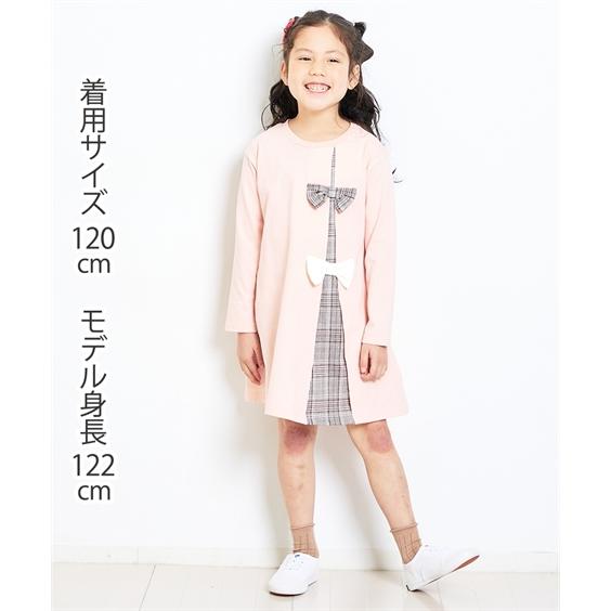 ニッセン（nissen） ワンピース キッズ 女の子 前リボン 切替 子供服