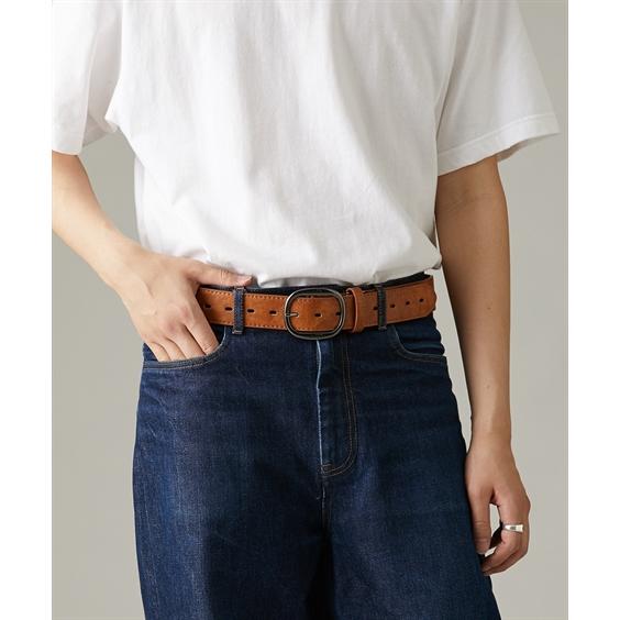 ニッセン（nissen） ベルト メンズ 4cm幅 カジュアル ブラックニッケル