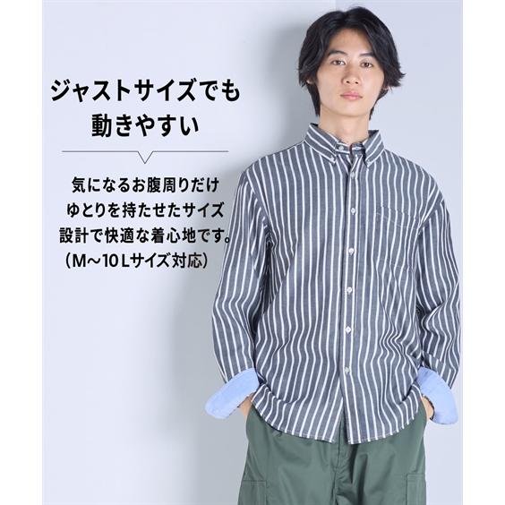 ニッセン（nissen） シャツ カジュアル メンズ 形態安定 ストライプ