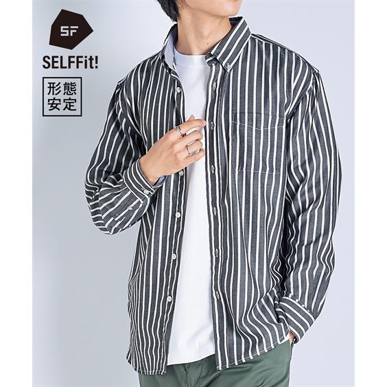 ストライプ 長袖シャツ 公式】 ＜サルーンエクスプレス＞シャドーストライプ長袖シャツ3色組