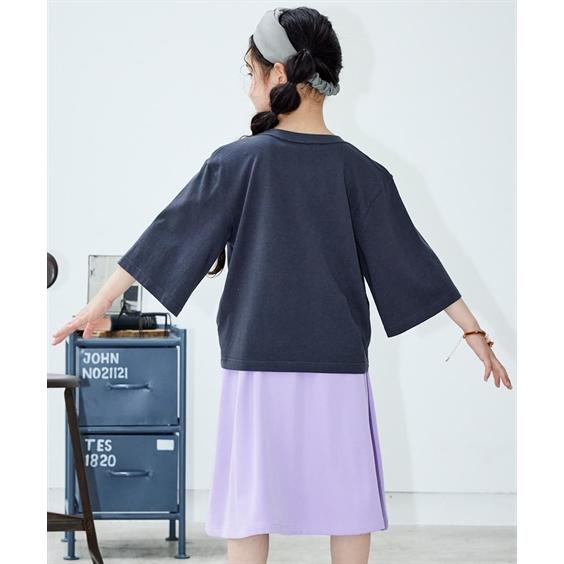 Tシャツ カットソー キッズ 女の子 綿100％ ゆるシルエット 7分袖 プリント 子供服 ジュニア服 身長140/150/160cm ニッセン nissen｜nissenzai｜03