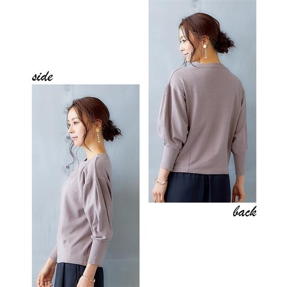 ニッセン トップス ニット レディース Hana服 ふんわり袖 M/L/LL