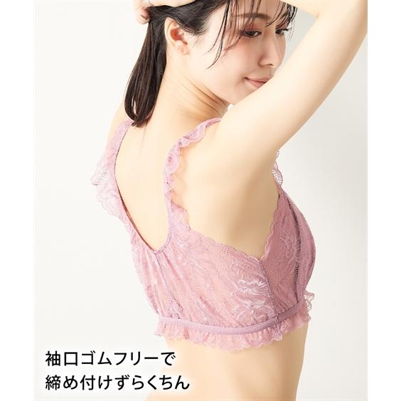 ブラジャー ノンワイヤー レディース まるでNOブラ 総レース ハーフトップ S/M/L/LL ニッセン nissen | ニッセン | 09