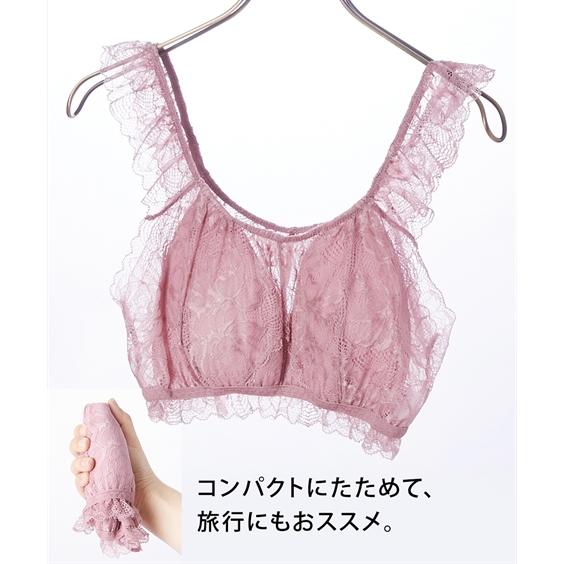 ブラジャー ノンワイヤー レディース まるでNOブラ 総レース ハーフトップ S/M/L/LL ニッセン nissen | ニッセン | 11