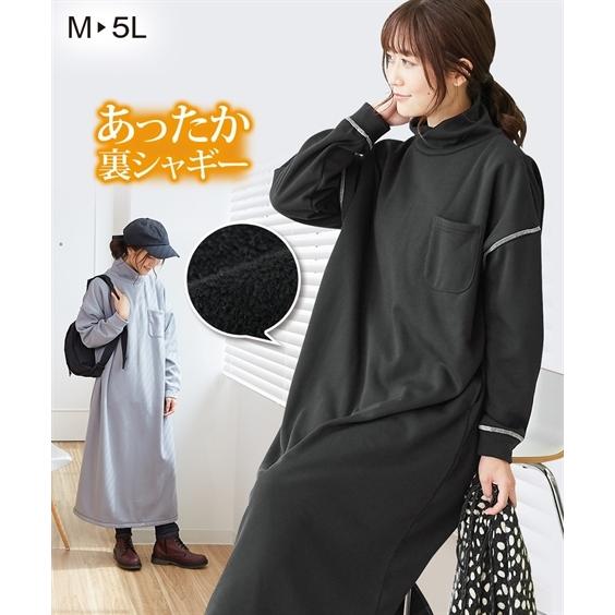 ワンピース マタニティ ママ 産前 産後 授乳服 極厚 あったか 裏シャギー ストレートライン 秋 冬 Ll 3l ニッセン Nissen 驚きの値段で