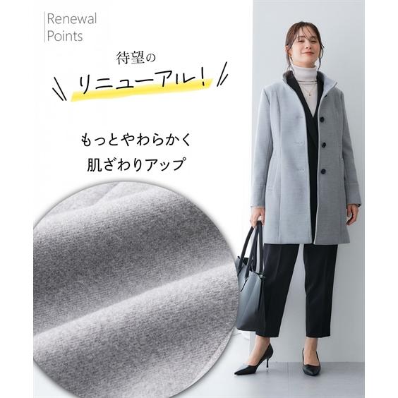 ニッセン（nissen） コート レディース 配色 ボタン スタンドカラー S