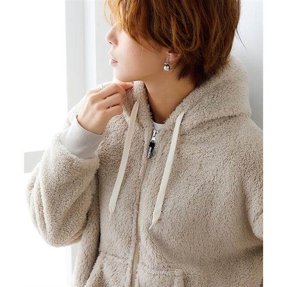 ニッセン（nissen） パーカー レディース moz モズ ボア ジップアップ