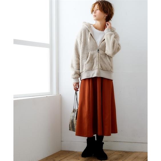 ニッセン（nissen） パーカー レディース moz モズ ボア ジップアップ