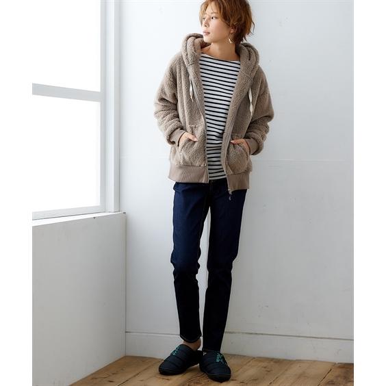 ニッセン（nissen） パーカー レディース moz モズ ボア ジップアップ