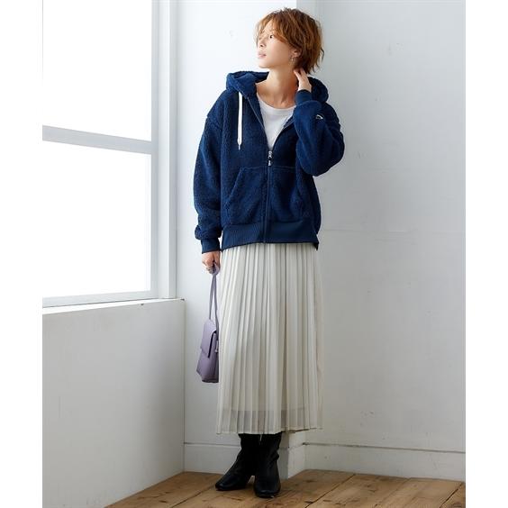 ニッセン（nissen） パーカー レディース moz モズ ボア ジップアップ