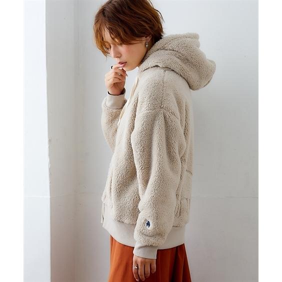 ニッセン（nissen） パーカー レディース moz モズ ボア ジップアップ