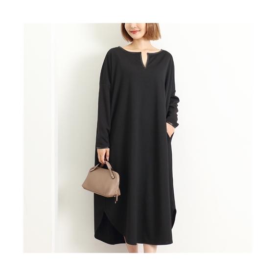 50 割引m L ブラック高品質の人気 ワンピース ひざ丈 レディース Martha マーサ フェイクレザー パイピング キーネック M L ニッセン Nissen ワンピース チュニック レディースファッション ファッションmlブラック Prisier Com