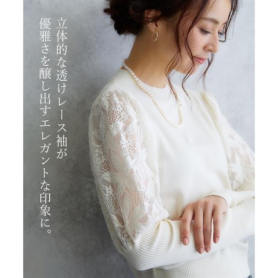 本日のみ　新品タグ付　エポカ　42120円　白　　袖レースニット 2025年春夏 前立てレースフリルデザイン ニットカーディガン 2511010