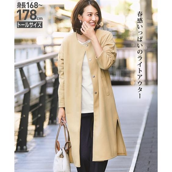 コート トールサイズ レディース ブークレ ダンボールニット ノーカラー コーディガン M L ニッセン Nissen Zzy4322a12 ニッセン Yahoo 店 通販 Yahoo ショッピング