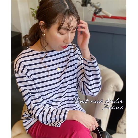 Tシャツ カットソー レディース バスク ボートネック ボーダー Ll ニッセン Nissen Zzy4322a33 ニッセン Yahoo 店 通販 Yahoo ショッピング
