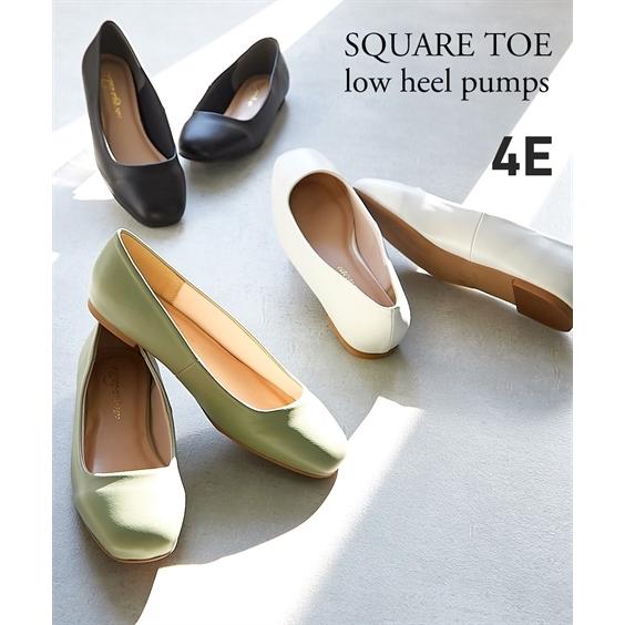 パンプス 大きいサイズ レディース ゆったり幅広 スクエアトゥ ローヒール 4eワイズ 23 0 23 5 24 0 24 5 25 0 25 5 26 0 26 5cm ニッセン Nissen Zzy4322a4040 ニッセン Yahoo 店 通販 Yahoo ショッピング