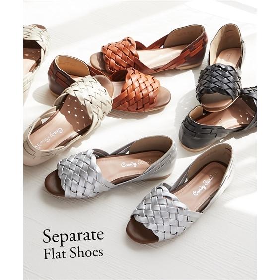 海外限定 靴 レディース 編みメッシュ セパレート フラット シューズ 22 0 22 5 23 0 23 5 24 24 5cm ニッセン Nissen