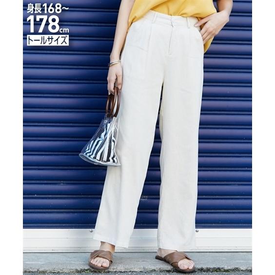 パンツ ストレート トールサイズ レディース リネンライク Ll 3l ニッセン Nissen Zzy4322a4370 ニッセン Yahoo 店 通販 Yahoo ショッピング