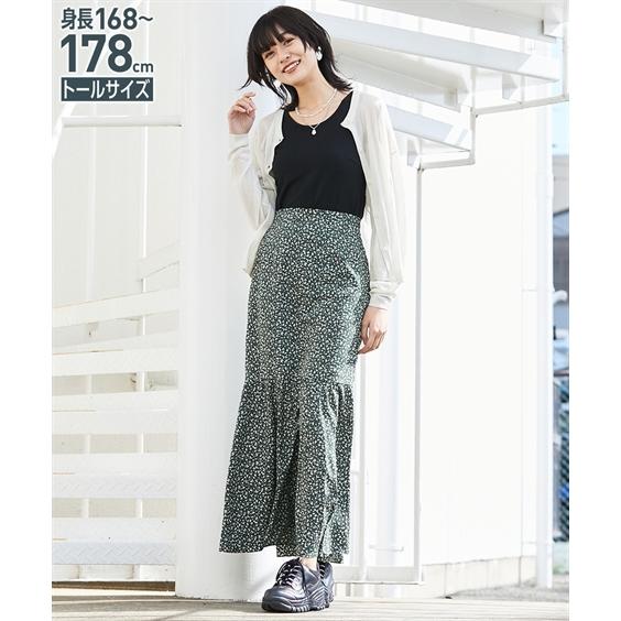 ウエスト スカート Ll 3l ニッセン Nissen ニッセン Paypayモール店 通販 Paypayモール ロング丈 マキシ丈 トールサイズ レディース 小花柄 マーメイド フレア プリント Ontherun Com