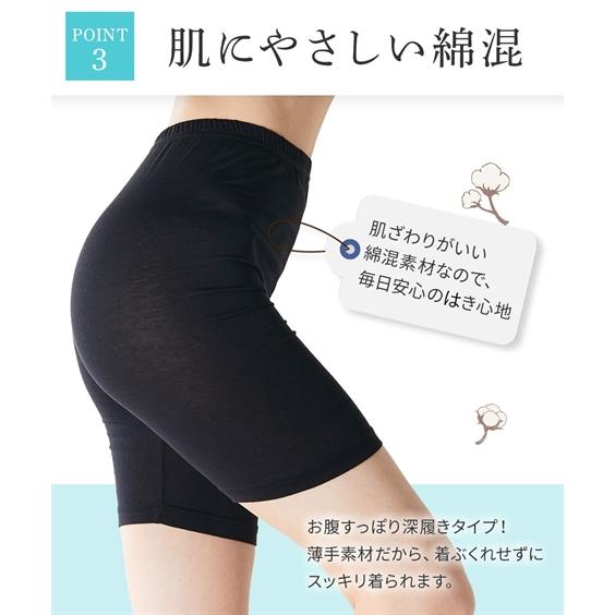 オーバーパンツ レディース 吸汗速乾 3分丈 3枚組 夏 M〜L/L〜LL ニッセン nissen｜nissenzai｜06