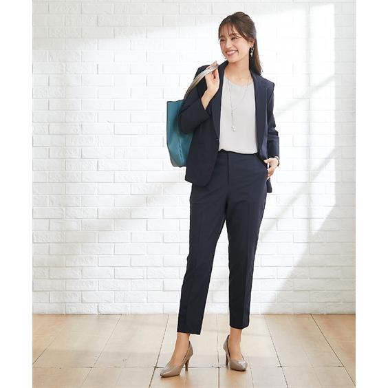 夏用　テーラードジャケット&テーパードパンツ レディーススーツ】夏機能素材テーラードジャケット2パンツ
