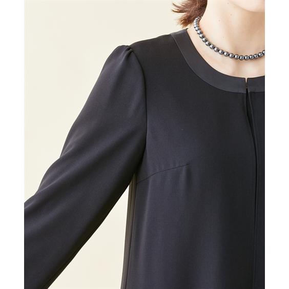 スーツ トールサイズ レディース 喪服 礼服 洗える ロング 重ね着風 ブラウス ＋ パンツ 接触冷感 防しわ 夏 LL/3L ニッセン nissenの画像