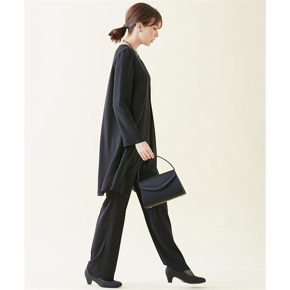 スーツ トールサイズ レディース 喪服 礼服 洗える ロング 重ね着風 ブラウス ＋ パンツ 接触冷感 防しわ 夏 LL/3L ニッセン nissenの画像