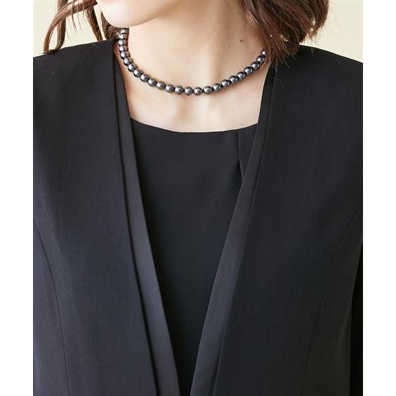 アンサンブル トールサイズ レディース 喪服 礼服 洗える ノーカラー ジャケット ＋ 七分袖 ロング ワンピース 防しわ M/L ニッセン nissenの画像