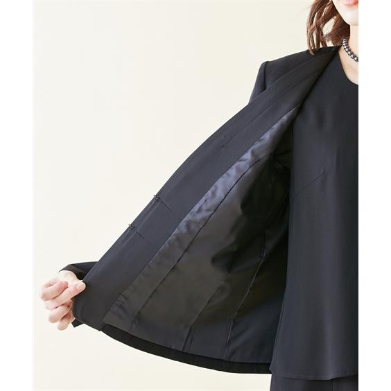 アンサンブル トールサイズ レディース 喪服 礼服 洗える ノーカラー ジャケット ＋ 七分袖 ロング ワンピース 防しわ M/L ニッセン nissenの画像
