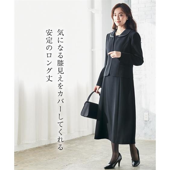 喪服 ワンピース レディース 礼服 洗える防しわ ストレッチ ロング丈 アンサンブル 有 S/M/L ニッセン nissen｜nissenzai｜08