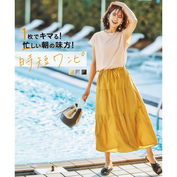 ワンピース ドッキングティアードロングワンピース ニッセン Nissen Zzy4322c0231 ニッセン Yahoo 店 通販 Yahoo ショッピング